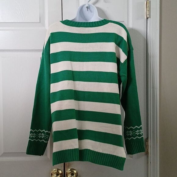 New Directions Ugly Sweater Cat Dashing through the NO holiday sweater Sz L NWOT - Picture 5 of 6